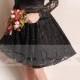 Plus Size  short black /wedding lace dresses /  long  Sleeves Bridal Gown
