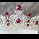 Ruby Crown, Edwardian Full Bridal Crown, Swarovski Crystal Wedding Crown, TANYA Crystal Wedding Tiara, Diamante Tiara, Bridal Tiara