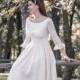 Cream Ivory 50s Wedding Dress Full Skirt Bridal Dress Original 50s Style Bridal Dress Tea Length Dress - Handmade by SuzannaM Designs