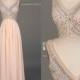 New Design Peach Chiffon Long Prom Dress/Sexy V Neck Silver Beading Prom Dress/Prom Dresses Long/Peach Prom Dresses 2016/Prom Dress  DH497