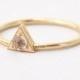 Morganite Engagement Ring: Rose Cut, Geometric Triangle Gold, Unique