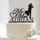Wedding Cake Topper with Last Name,Silhouette Cake Topper,Mr and Mrs Cake Topper,Bride and Groom Cake Topper,Modern Cake Topper Wedding