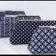 Navy Bridesmaids Gift Custom Clutch Handbag Design your own as gift for Wedding Party in various Navy fabrics