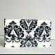 Mother of the Bride gift, Bridesmaid gifts, Black white Damask Clutch/black damask clutch/bridesmaid gift idea/damask cotton clutch