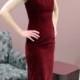 Red Velvet Prom Dress with Rhinestone Straps, Modern Size 2 to 4, Extra Small XS