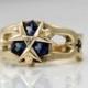 14k Zoras Sapphire Ring - Custom Cut Sapphires