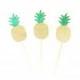 12 Gold & Green Glitter Pineapple Cupcake Toppers - Summer Cupcake Toppers, Summer Birthday, Pineapple Party, Pineapple Decor