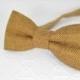 Mustard brown bow tie, herringbone bow tie, mens bow tie linen, brown bow tie, wedding bow tie, bow tie for men, brown yellow bow tie