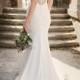 Essense of Australia Lace Cap Sleeve Wedding Dress Style D1897