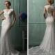 Cap Sleeves Plunging V-neck Lace Wedding Dress