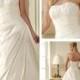 2014 Strapless Empire Puffed Embroider Lacing Cheap Customer-Made Design Wedding Dress