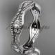 14kt white gold diamond leaf and vine wedding ring, engagement ring, wedding band ADLR50B