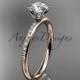 14kt rose gold diamond unique engagement ring, wedding ring ADER145