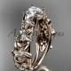 14kt  rose gold diamond floral wedding ring,engagement ring ADLR149