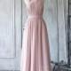 2015 Dusty Thistle Long Chiffon Bridesmaid dress, Dusty Pink Wedding dress, Maxi dress, Formal dress floor length (F275)