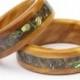 Wooden Rings from Olive Wood and Abalone