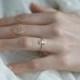 Princess Diamond Ring, Diamond Engagement Ring With Bezel  Diamonds, 0,25 Carat Diamond Ring, 18k Solid Gold