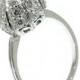 Cluster diamond engagement ring white gold 18k central brilliant diamond 0.35ct Vintage engagement ring circa 1950