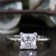 1.70 ct Engagement Ring-Princess Cut Diamond Simulants-CZ Ring-Promise Ring-Engagement Ring-Wedding Ring-925 Sterling Silver-R24713