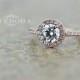 2.30 CT Engagement Ring Round Cut Halo Solid 14k Rose Gold Bridal Bridal, Halo Ring, Anniversary Ring, Proposal Ring, Zhedora