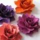 Paper flowers for gifts, weddings or scrapbooking set of 6 ANY COLOUR