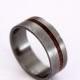 Titanium ring for men with rose root inlay mens titanium band men ring