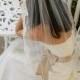 Fingertip Short Alencon Lace Mantilla Wedding Veil - Santiago