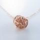 Rose Gold Necklace, Love Ball Necklace, Tie The Knot Necklace
