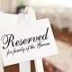 Reserved Sign, reserved card, wedding ceremony decor, reserved seating wedding signage