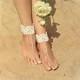 White barefoot sandals/wedding shoes/beach wedding/crochet sandals/crochet sandels/foot decor/boho wedding/barefoots/white sandels/foot wrap
