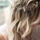 SALE ENDS JAN31 Gold Boho Forehead hair Halo, Bridal Flower Hair Crown, Hair Vine, Hair Wreath, Wedding Pearl Hair Vine, Boho Wedding Hea...