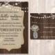 Rustic Wedding Invitation Set, Mason Jar with Baby's Breath Invitation - PRINTABLE - Digital Files