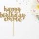 Happy Birthday personalized glitter cake topper