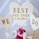 PERSONALIZED Best Day Ever Heart Wedding Cake Topper
