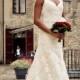 Lace Keyhole Back Cap Sleeves Wedding Gown -- Paulina