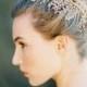 Bridal Headpiece, Handwired Crystal Comb Astilbe Flower, Blush Headpiece, Crystal, Pearl - Style 4015