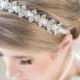 Wedding Headband, Bridal Rhinestone Headband, Ribbon Headband