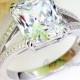 925 Sterling Silver Wedding Bridal Engagement Ring 6 Carat Ct Radiant Cut Lab Made Diamond