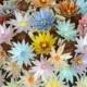 100 x Edible 3D Daisy Flowers Mixed - Assorted Colours  - Cake, Cupcake Toppers - Wedding Decorations - Wafer Rice Paper - Bead Centres