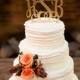 Elegant Monogram Weddding Cake Topper. Gold or Silver.