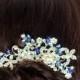 Something blue hair comb, sapphire blue swarovski crystal bridal hair comb, royal blue rhinestone hair comb, navy blue wedding hair comb