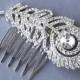 Rhinestone Bridal Hair Comb Wedding Jewelry Crystal Peacock Feather Side Tiara CAMILLE Collection CM007LX