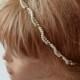 Gold and Pearl Headband, Gold Bridal Hair Accessory, Gold Bridal Hair Crown, Pearls and Crystal Headbands, Wedding Hair Accessory