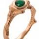 Twig Emerald Ring, Emerald Engagement Ring, Unique Engagement Ring, Twig Ring, Rose Gold Engagement Ring, Tree bark Ring, Vintage 10