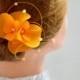 Orange fascinator Bridesmaid headpiece Hair flower Bridesmaid fascinator Wedding hair accessories Bridal hair piece