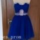 2015 short bridesmaid dresses tulle dresses royal blue prom dresses Handmade cocktail dresses Plus size tulle dresses Ruffles Dresses