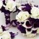 Wedding Package Real Touch Picasso Callas Roses Purple Hydrangea Real Touch Rose Bridal Bouquet Grooms Boutonniere Bridesmaid Bouquet