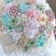 Pastel Wedding Brooch Bouquet. "Marie Antoinette" Softest Tones wedding broach bouquet. Heirloom Bridal broach bouquet. Ruby Blooms Weddins