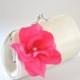 Ivory and Fuchsia -  Mini Flower Girl Clutch  / Custom made with over 50 colors to choose from