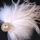 Weddings Accessories Bridal Hair Comb, Airy Feather Headpiece - bridal feather fascinator, feather clip, white, black